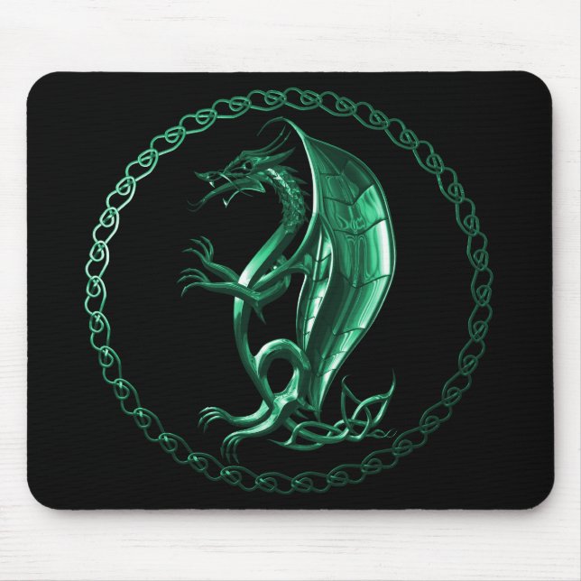 Alfombrilla De Ratón Dragón Celta Verde (Frente)