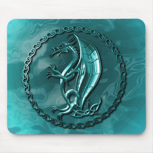 Alfombrilla De Ratón Dragón céltico azul Mousepad (Frente)
