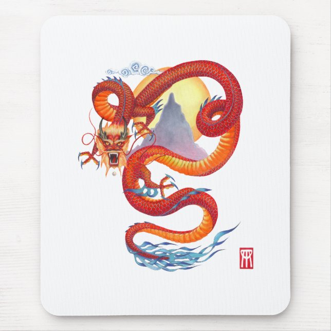 Alfombrilla De Ratón Dragón chino Mousepad (Frente)