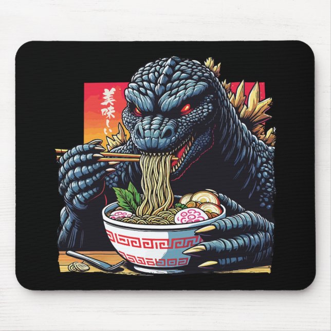Alfombrilla De Ratón Dragón comiendo ramen  (Frente)