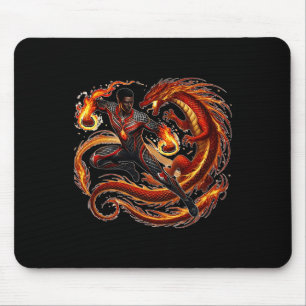 Alfombrilla De Ratón Dragón de fantasía hombre negro afroamericano