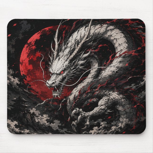 Alfombrilla De Ratón Dragón de Luna de Sangre (Frente)