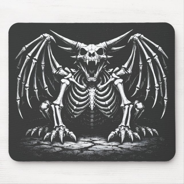 Alfombrilla De Ratón Dragón Esqueleto por BurnsInHell (Frente)