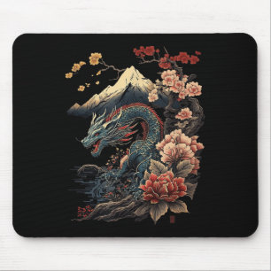Alfombrilla De Ratón Dragón estético japonés arte japonés japonés tatua