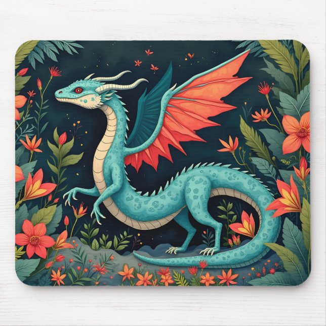 Alfombrilla De Ratón Dragon in the Jungle (Frente)