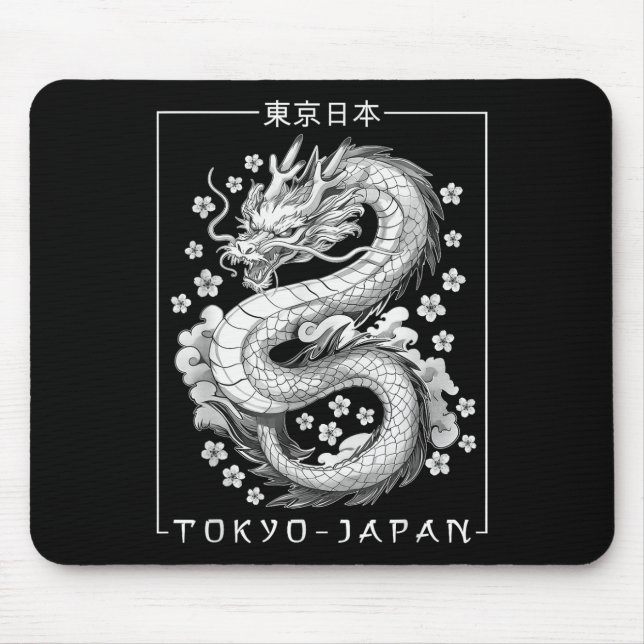 Alfombrilla De Ratón Dragón japonés Tokio Japón años 80 Ani mítico asiá (Frente)