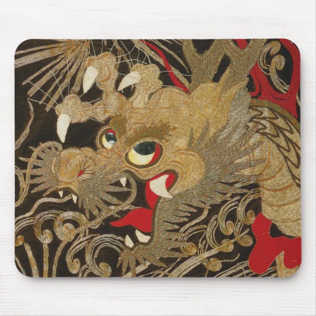 Alfombrilla De Ratón Dragón japonés vintage (Frente)