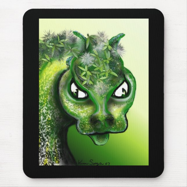 Alfombrilla De Ratón Dragón Mousepad de la hoja (Frente)