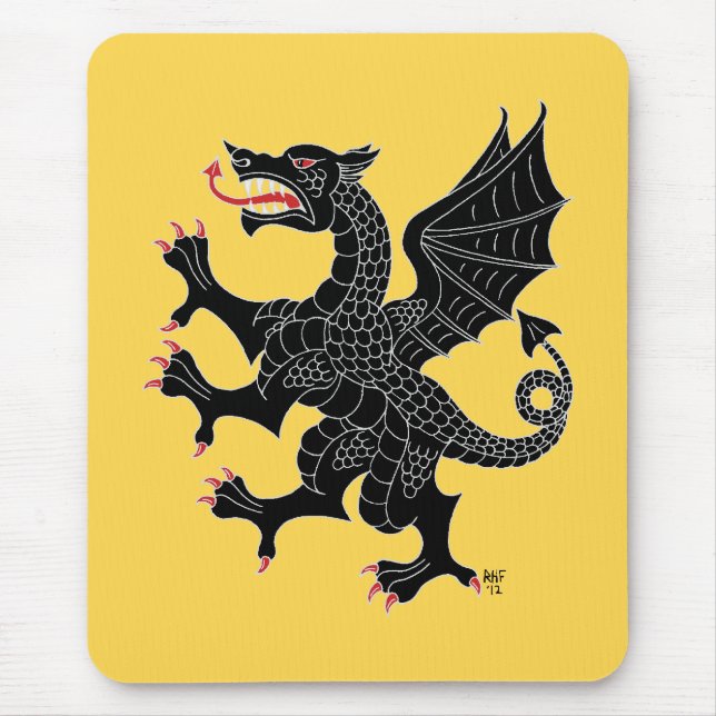 Alfombrilla De Ratón Dragon Rampant Sable (Frente)