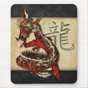 Alfombrilla De Ratón Dragón rojo chino Mousepad