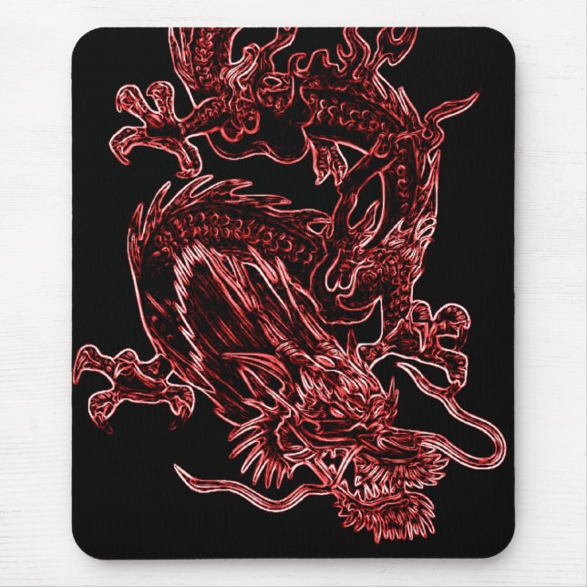 Alfombrilla De Ratón Dragón rojo Mousepad (Frente)