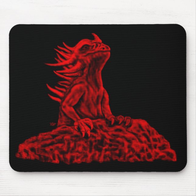 Alfombrilla De Ratón Dragón rojo pequeño (Frente)