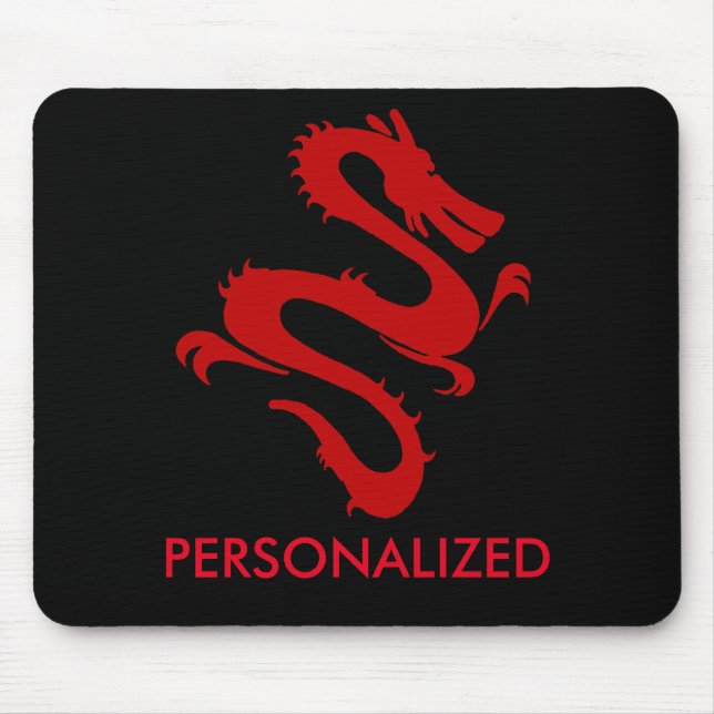 Alfombrilla De Ratón Dragón Rojo Personalizado (Frente)