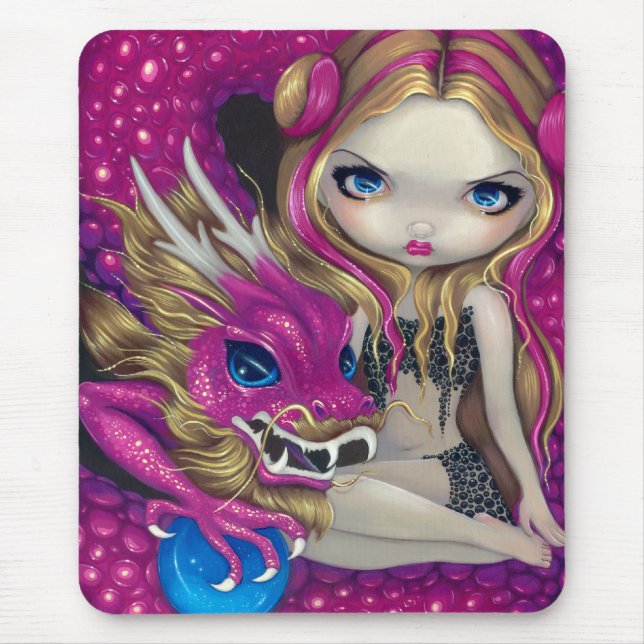 Alfombrilla De Ratón "Dragón rosado brillante" Mousepad (Frente)
