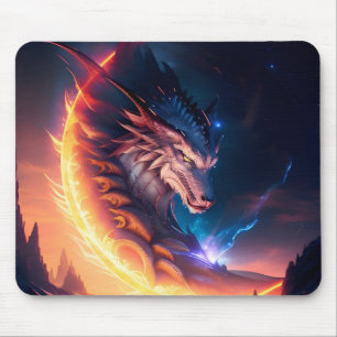 Alfombrilla De Ratón Dragon Scape Fire Night