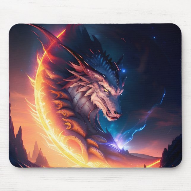 Alfombrilla De Ratón Dragon Scape Fire Night (Frente)