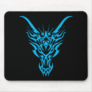 Alfombrilla De Ratón Dragón tribal azul Mousepad