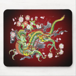 Alfombrilla De Ratón Dragón verde Mousepad