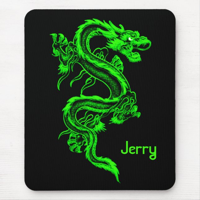 Alfombrilla De Ratón Dragón verde Mousepad (Frente)