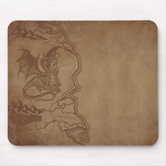 Alfombrilla De Ratón Dragón y mapa (Frente)
