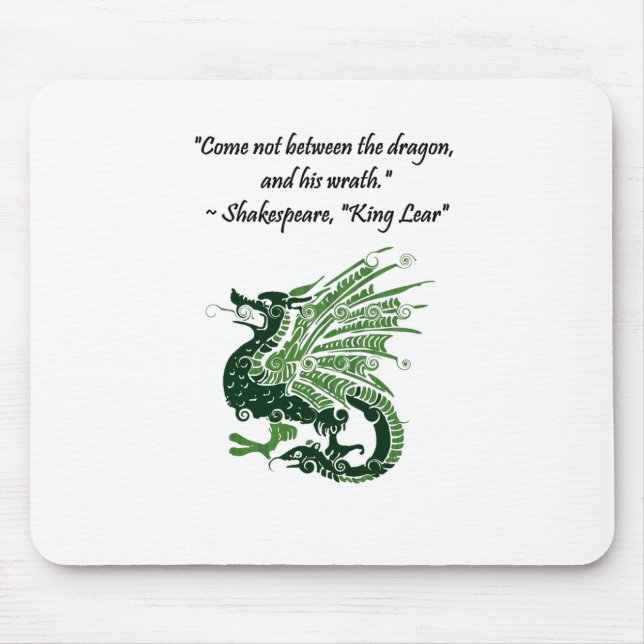 Alfombrilla De Ratón Dragón y su ira Shakespeare Rey Lear Personalizado (Frente)