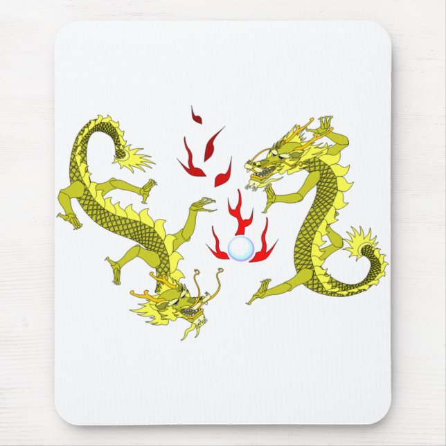 Alfombrilla De Ratón Dragones amarillos Mousepad (Frente)