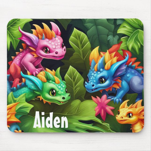 Alfombrilla De Ratón Dragones Bebés Lindos (Frente)
