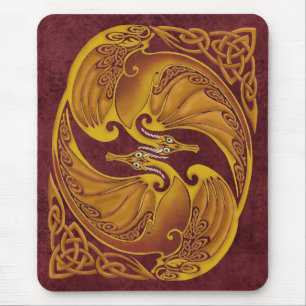 Alfombrilla De Ratón Dragones célticos ornamentales