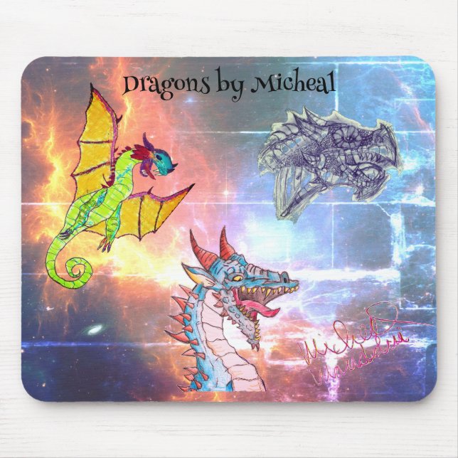 Alfombrilla De Ratón Dragones de Micheal Mousepad (Frente)