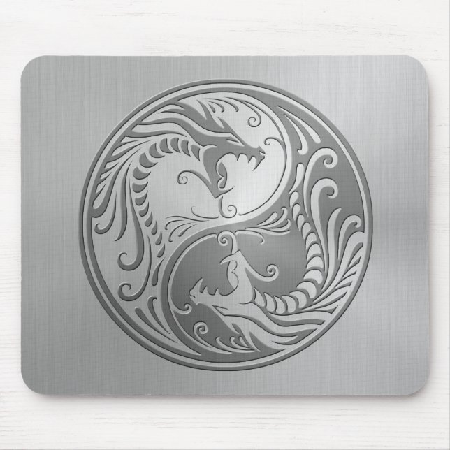 Alfombrilla De Ratón Dragones de Yin Yang del acero inoxidable (Frente)