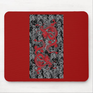 Alfombrilla De Ratón Dragones rojos Ying Yang