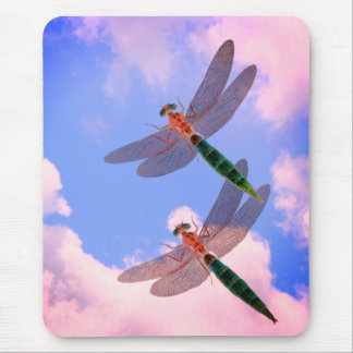 Alfombrilla De Ratón Dragonflies Blue Sky Nubes Naturaleza