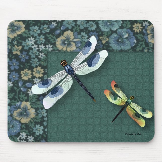 Alfombrilla De Ratón Dragonflies Mousepad (Pansies) (Frente)