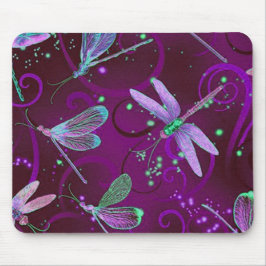 Alfombrilla De Ratón Dragonflies Purple Dreams
