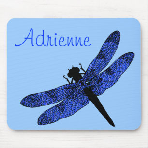 Alfombrilla De Ratón Dragonfly alga azul personalizado