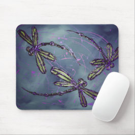 Alfombrilla De Ratón Dragonfly Purple Night Flit