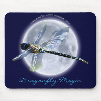 Alfombrilla De Ratón DRAGONFLY Y MOON Fantasy Art Mousemat