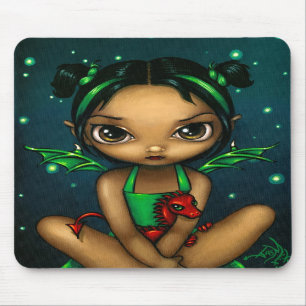 Alfombrilla De Ratón "Dragonling verde" Mousepad