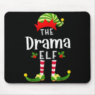 Alfombrilla De Ratón Dramático Elfo de Navidad Pijama Igual Partido de