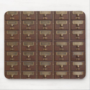 Alfombrilla De Ratón Drawers de catálogo de tarjetas de biblioteca de 