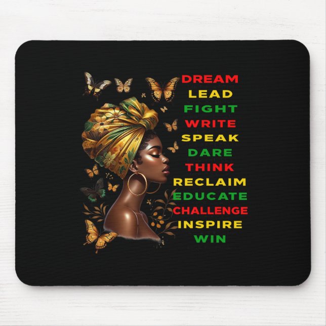 Alfombrilla De Ratón Dream Like Black Woman Martin Black History Month (Frente)