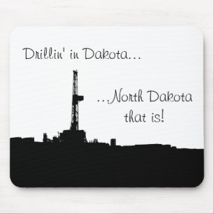 Alfombrilla De Ratón Drillin en Dakota (silueta negra y blanca)