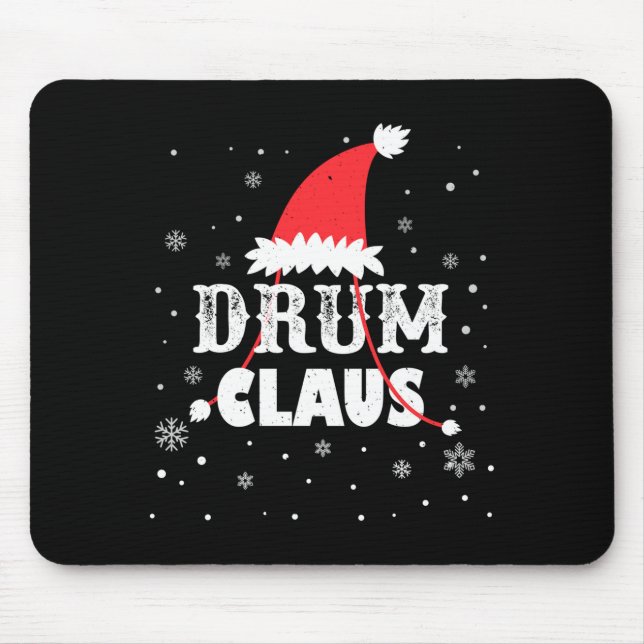 Alfombrilla De Ratón Drum Claus Santa Christmas Drummer Long Sleeve  (Frente)