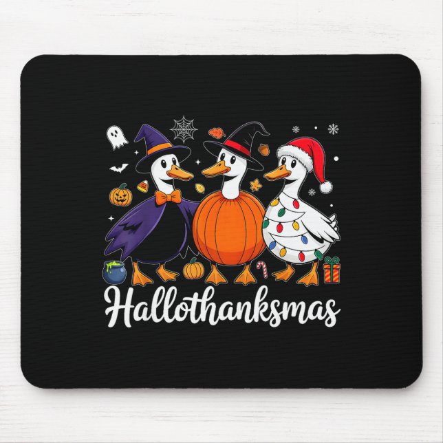 Alfombrilla De Ratón Duck Halloween Thanksgiving Christmas Happy Hallot (Frente)
