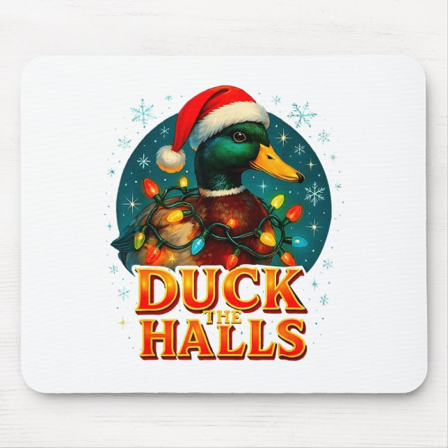 Alfombrilla De Ratón Duck The Halls Funny Christmas Lights Hunting Seas (Frente)