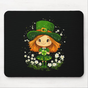 Alfombrilla De Ratón Duende femenino trébol chicas día de San Patricio