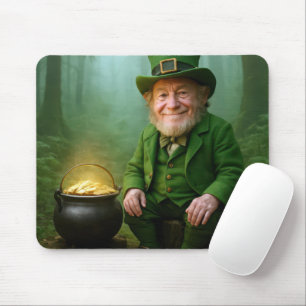 Alfombrilla De Ratón Duende irlandés con una olla de oro
