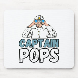 Alfombrilla De Ratón Dueño de barco de recreo Capitán Pops Papá Pontón