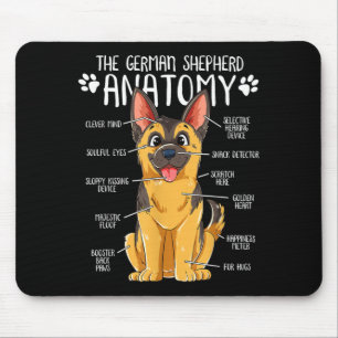 Alfombrilla De Ratón Dueño de perro pastor alemán con anatomía graciosa