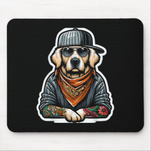 Alfombrilla De Ratón Dueño del perro del tatuaje de gangsta del recuper